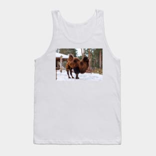 Bactrian Camel in snowy environment. Tank Top